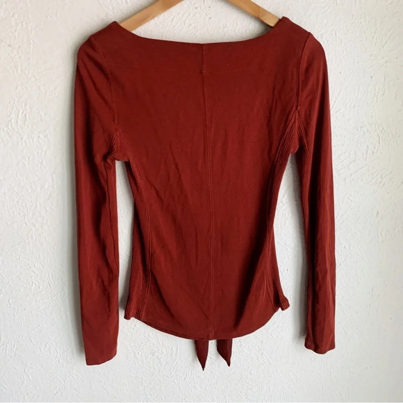 Free People Lace-Up Top Rust Sz Small - Picture 3 of 5